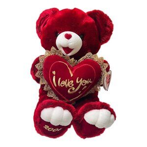 Dan Dee 2004 I Love You Sweetheart Valentine Teddy Bear Plush 15" Red Heart READ